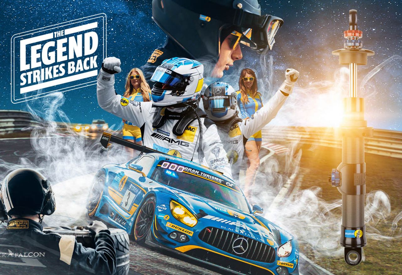 Marketing can be fun: For the 24h race at the Nürburgring, BILSTEIN relies on the charm of its LEGENDS series and shouts out to their competitors: The legend strikes back! Similarities to famous space tales possible…